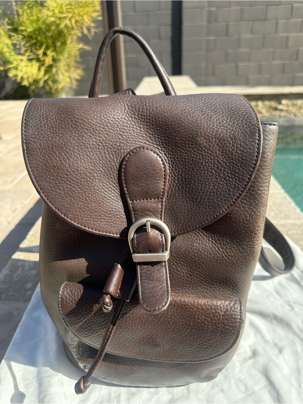 Eddie Bauer Leather Brown Vintage  Backpack